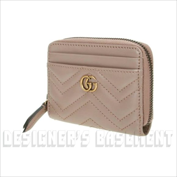 GUCCI rose Matelasse Chevron leather GG MARMONT zip around ID window wallet NIB - Picture 7 of 7